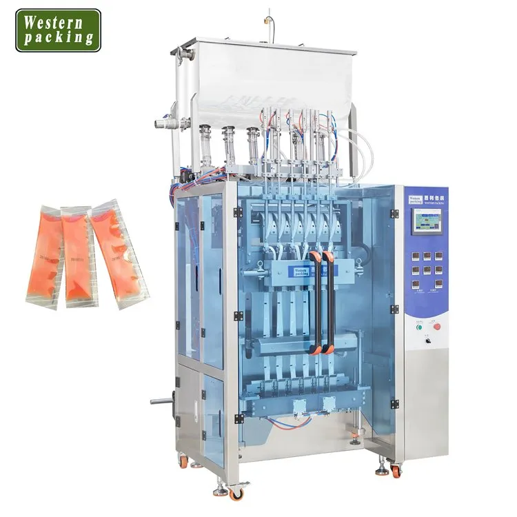 Multilane trostrani stroj za pakiranje želea u vrećice